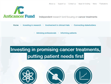 Tablet Screenshot of anticancerfund.org